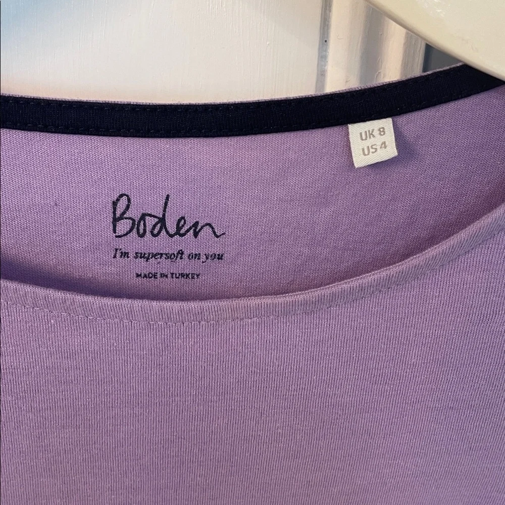 Boden Supersoft Puff Shoulder Long Sleeve T-Shirt Top Cool Lilac Purple Lavender - Picture 3 of 7
